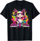 Kids Dj Axolotl Music Lover Rainbow DJ Dance Music Axolotl T-Shirt - T-Shirt | Black