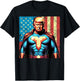 Donald Trump 2024 Superhero Distressed American Flag T-Shirt - T-Shirt | Black