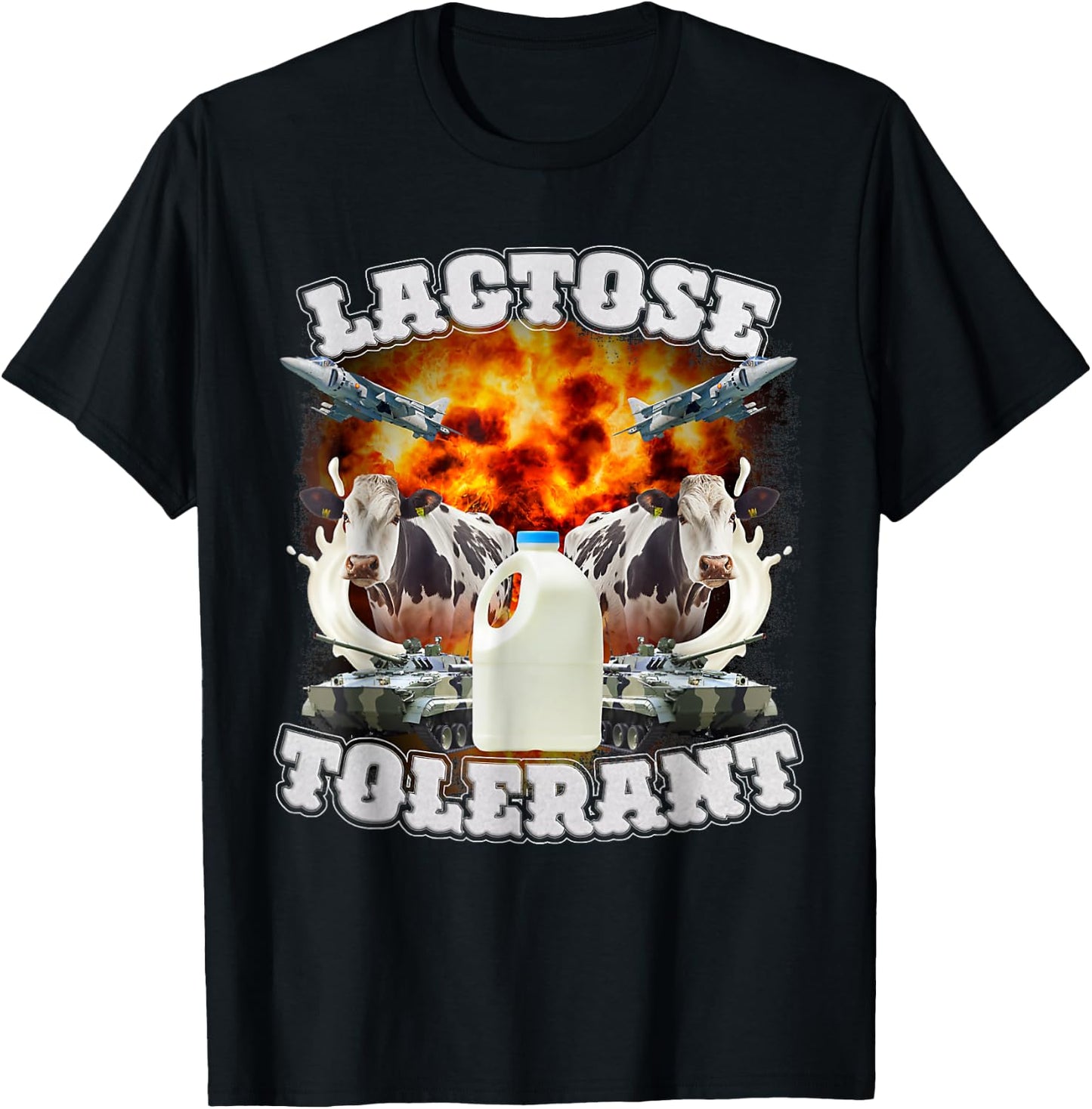 Lactose Tolerant Meme Funny Oddly Specific Dank Meme T-Shirt - T-Shirt | Black
