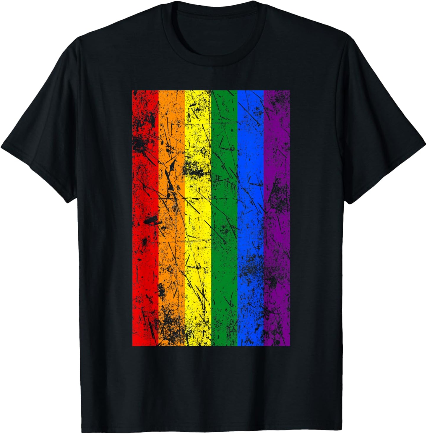 LGBT Pride Flag Vintage T-Shirt - T-Shirt | Black
