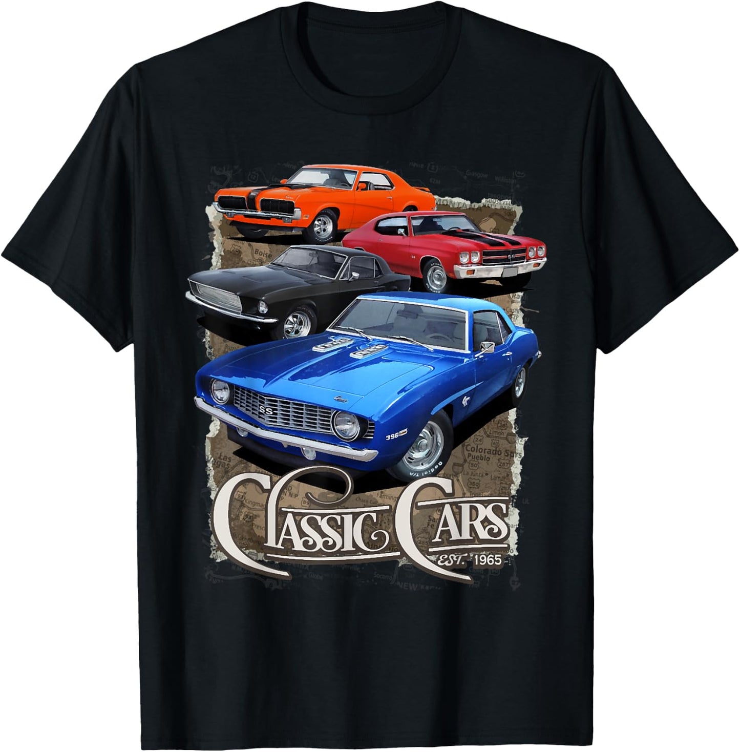 1970 64 65 66 67 68 69 71 72 Chevelle Chevys SS Muscle Car T-Shirt - T-Shirt | Black