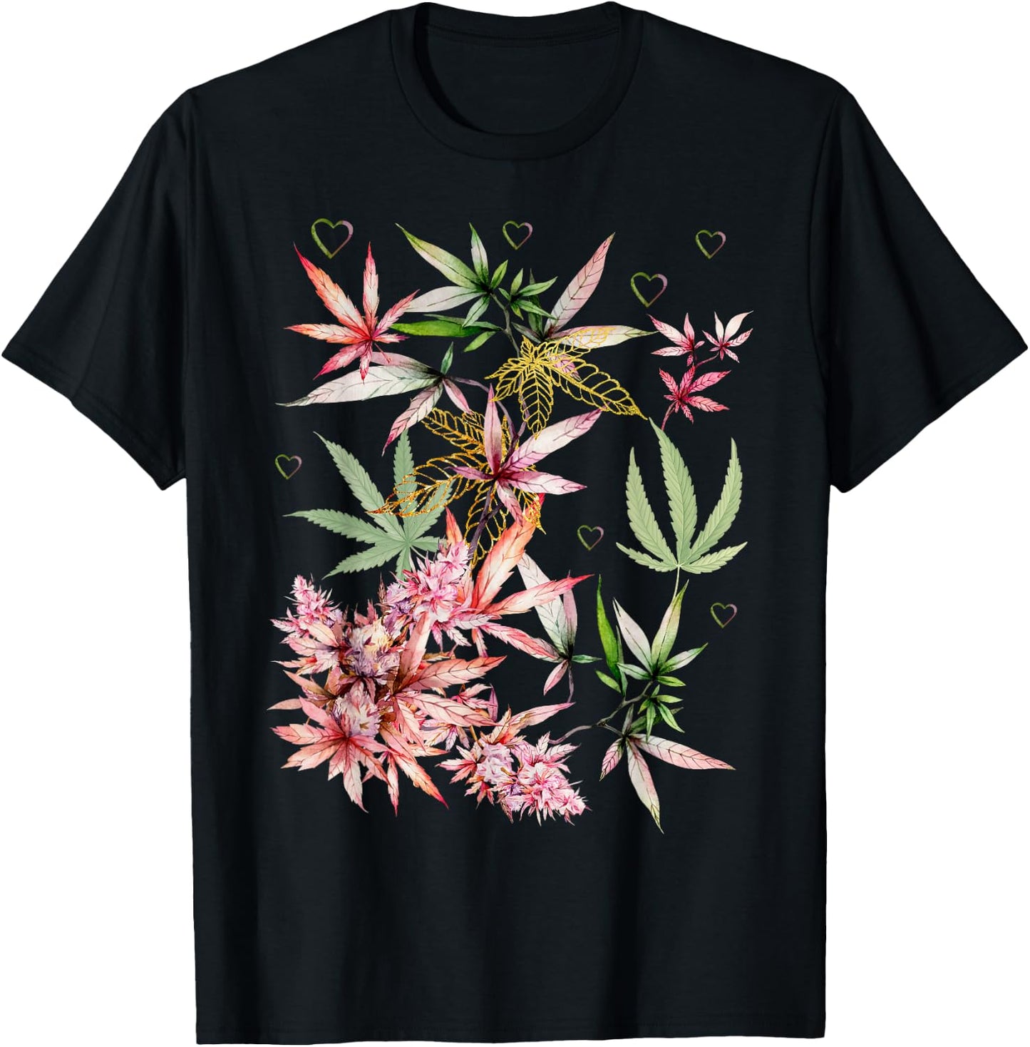Vintage Marijuana Pot Leaf Flower Weed Cannabis Men Women T-Shirt - T-Shirt | Black