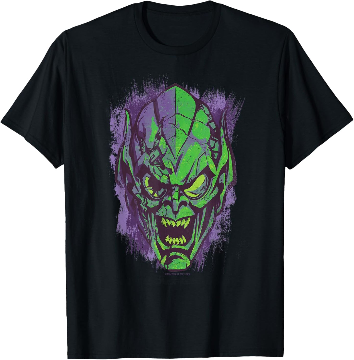 Marvel Spider-Man: No Way Home Green Goblin Face T-Shirt - T-Shirt | Black