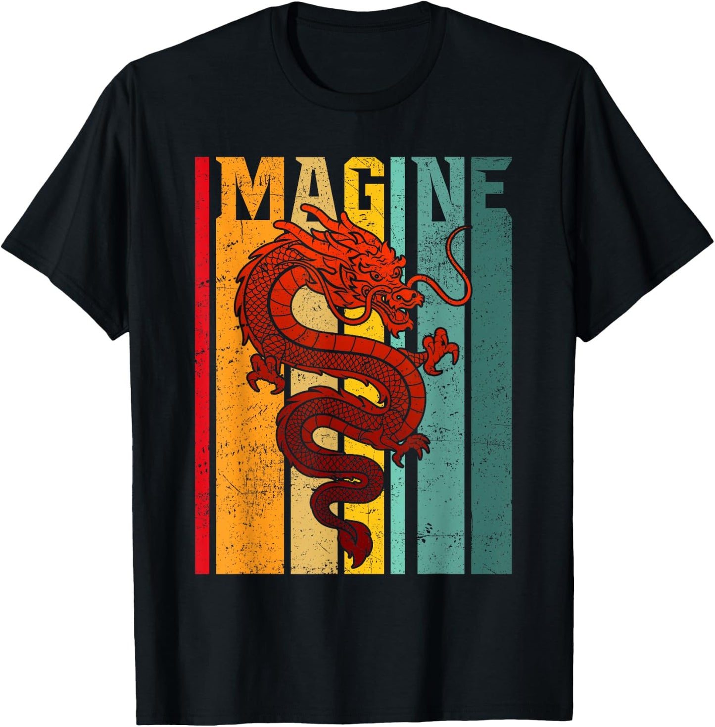 Imagine Dragon Vintage Cool Art T-Shirt - T-Shirt | Black