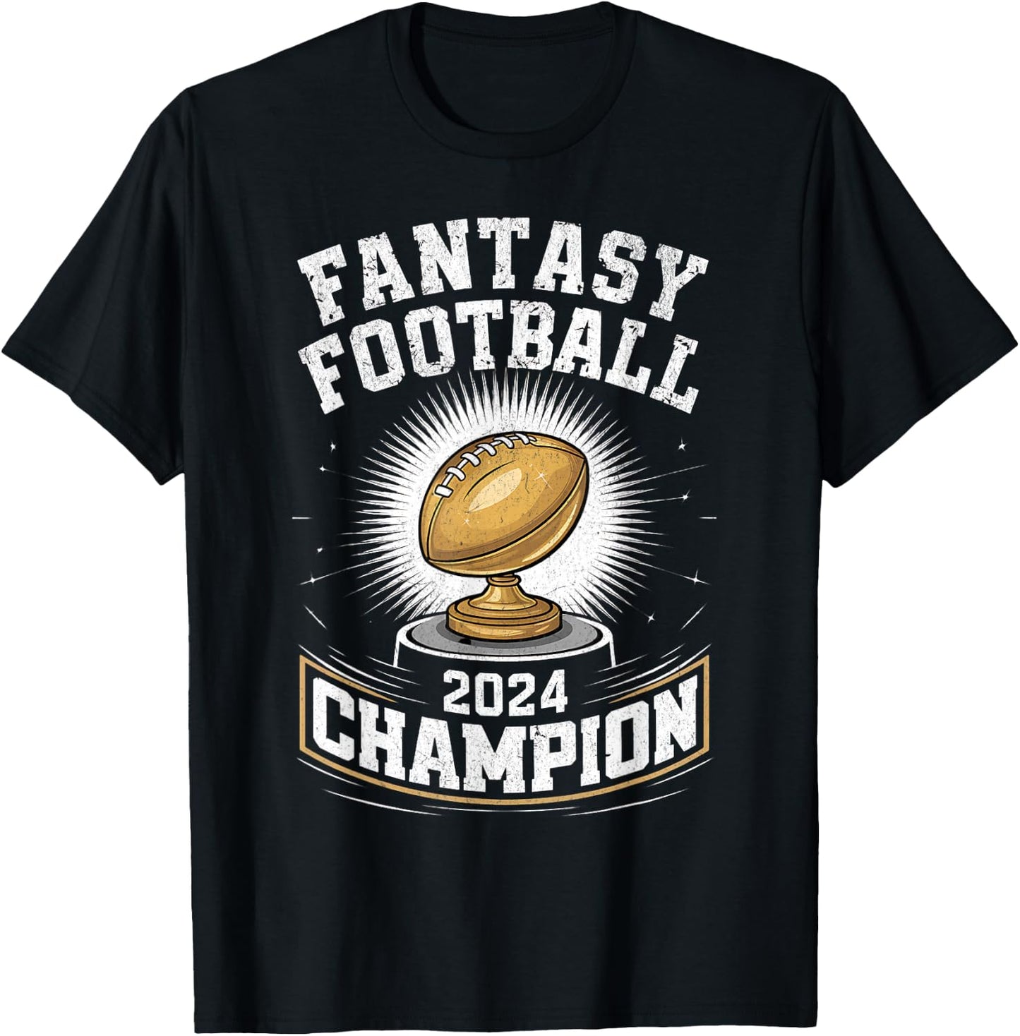 Fantasy Football 2024 Champion Fantasy Football , Small, Black T-Shirt - T-Shirt | Black