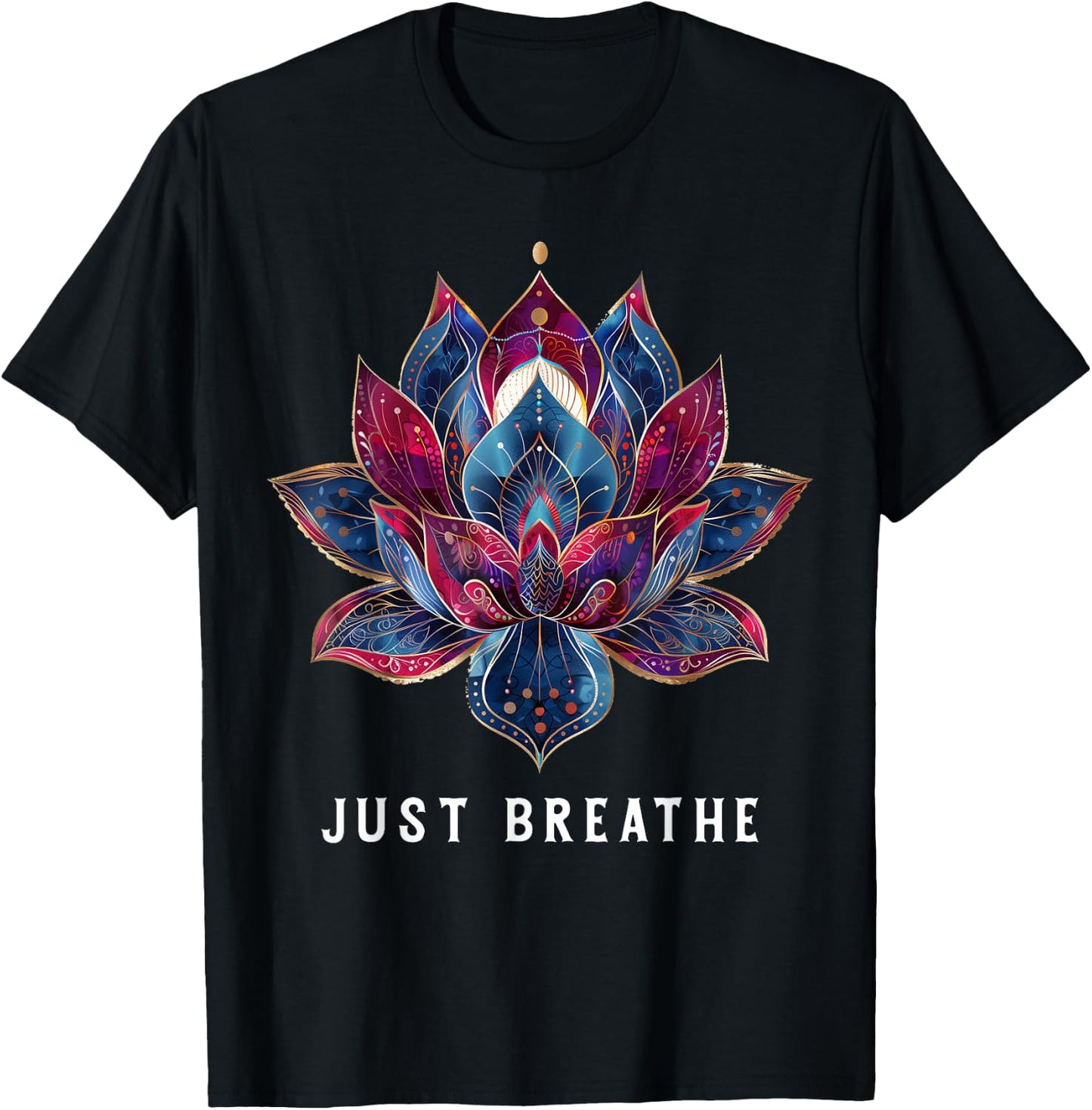 Yoga Lotus Flower Zen Buddhism Buddhist Buddha Meditation T-Shirt - T-Shirt | Black