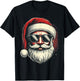 Santa Face Retro Sunglasses Christmas Xmas Men Women T-Shirt - T-Shirt | Black