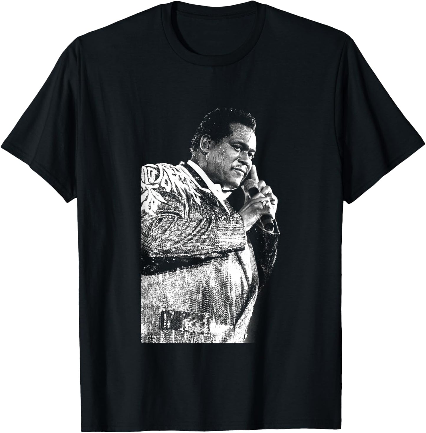 Stephen Wright Photography Luther Vandross Live , Men's -Adults, Black, Small, Short Sleeve, Classic Fit, , Regular, Medium Sleeve Length T-Shirt - T-Shirt | Black