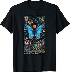 ANTISOCIAL BUTTERFLY Tarot Card T-Shirt - T-Shirt | Black