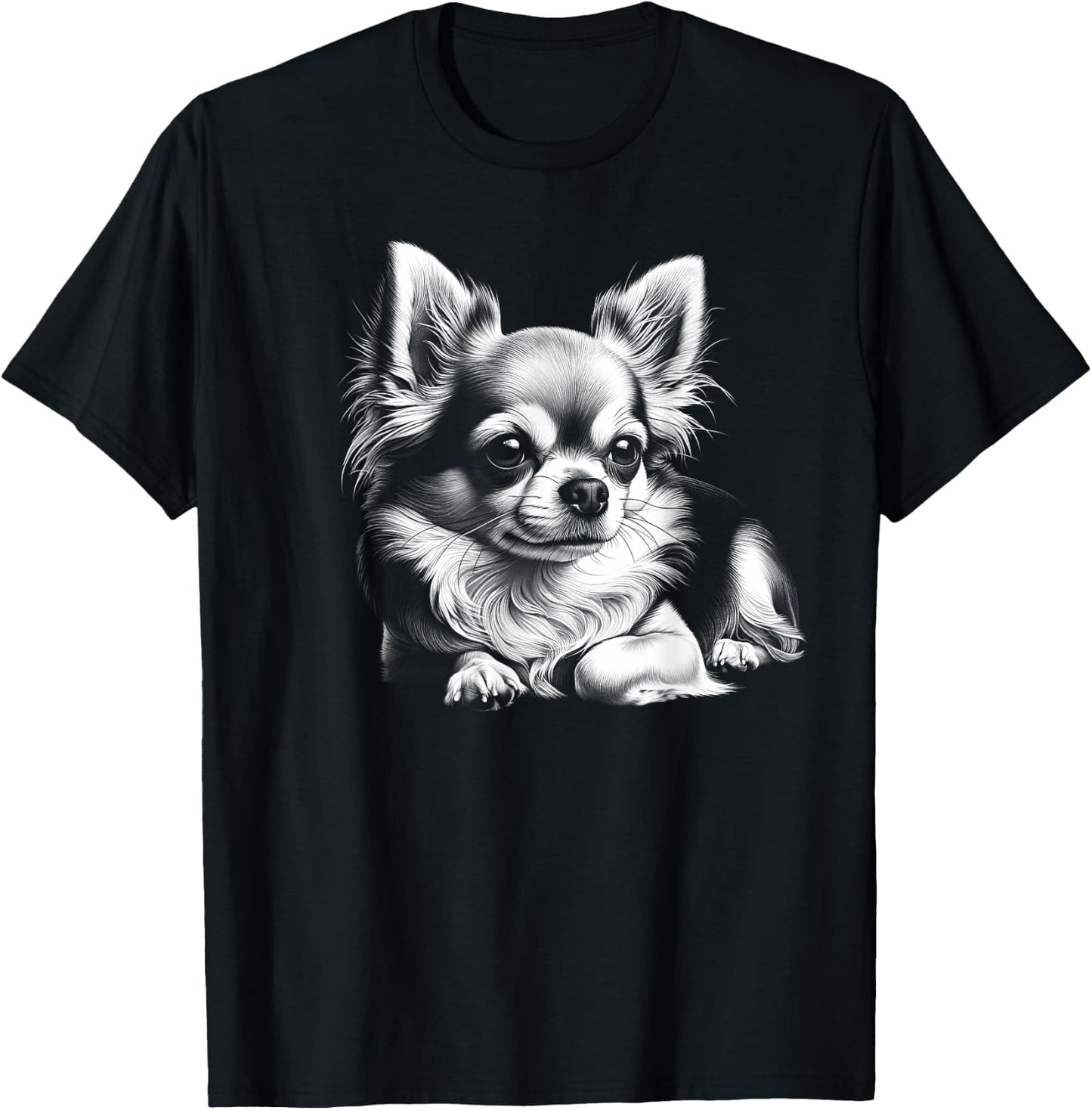 Chihuahua Portrait in Lying Poser T-Shirt - T-Shirt | Black