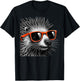 Cool Porcupine Wearing Sunglasses Graphic Art T-Shirt - T-Shirt | Black