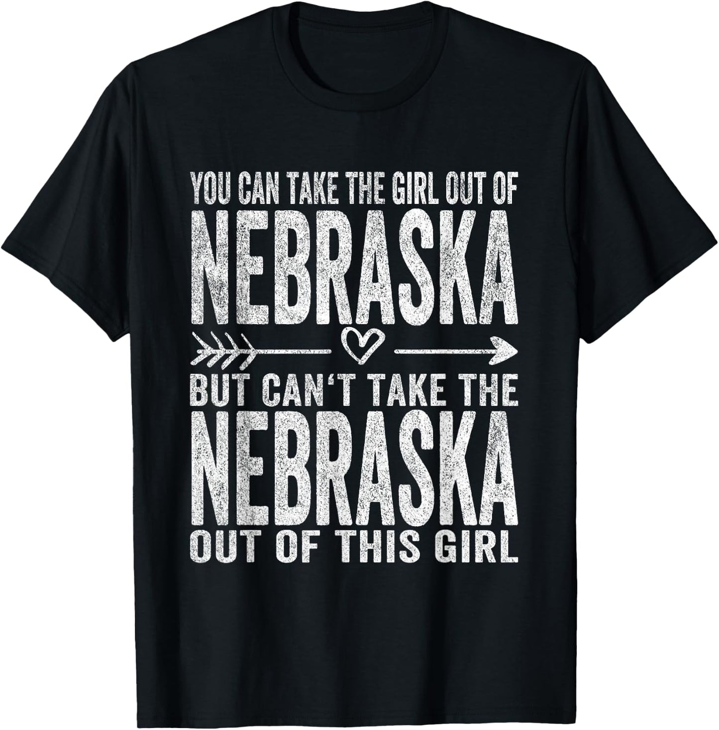 Girl Out Of Nebraska Hometown Home Nebraska T-Shirt - T-Shirt | Black