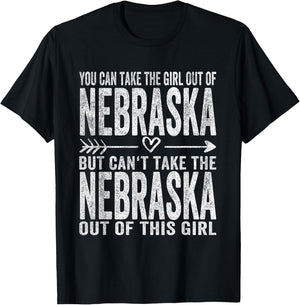 Girl Out Of Nebraska Hometown Home Nebraska T-Shirt - T-Shirt | Black