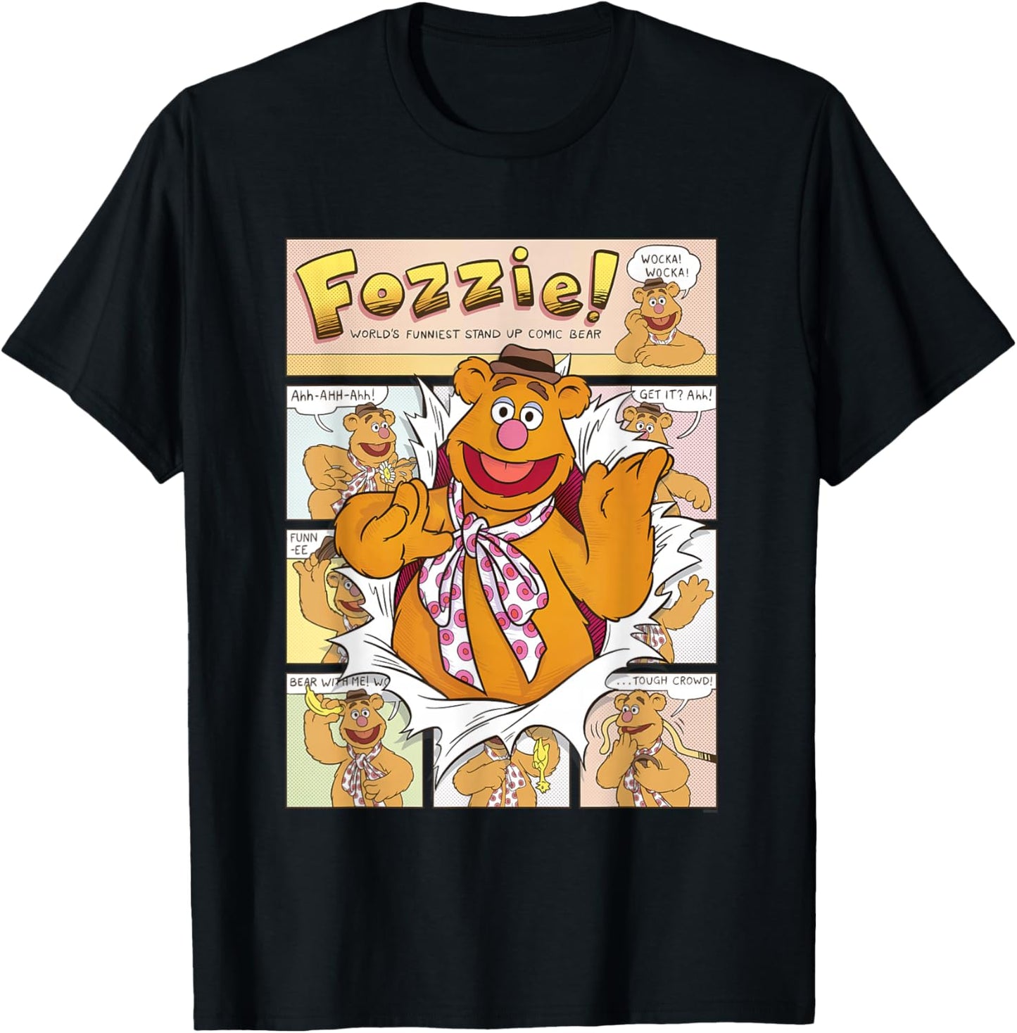 Disney Muppets Fozzie Bear World’s Funniest Stand Up Comic T-Shirt - T-Shirt | Black