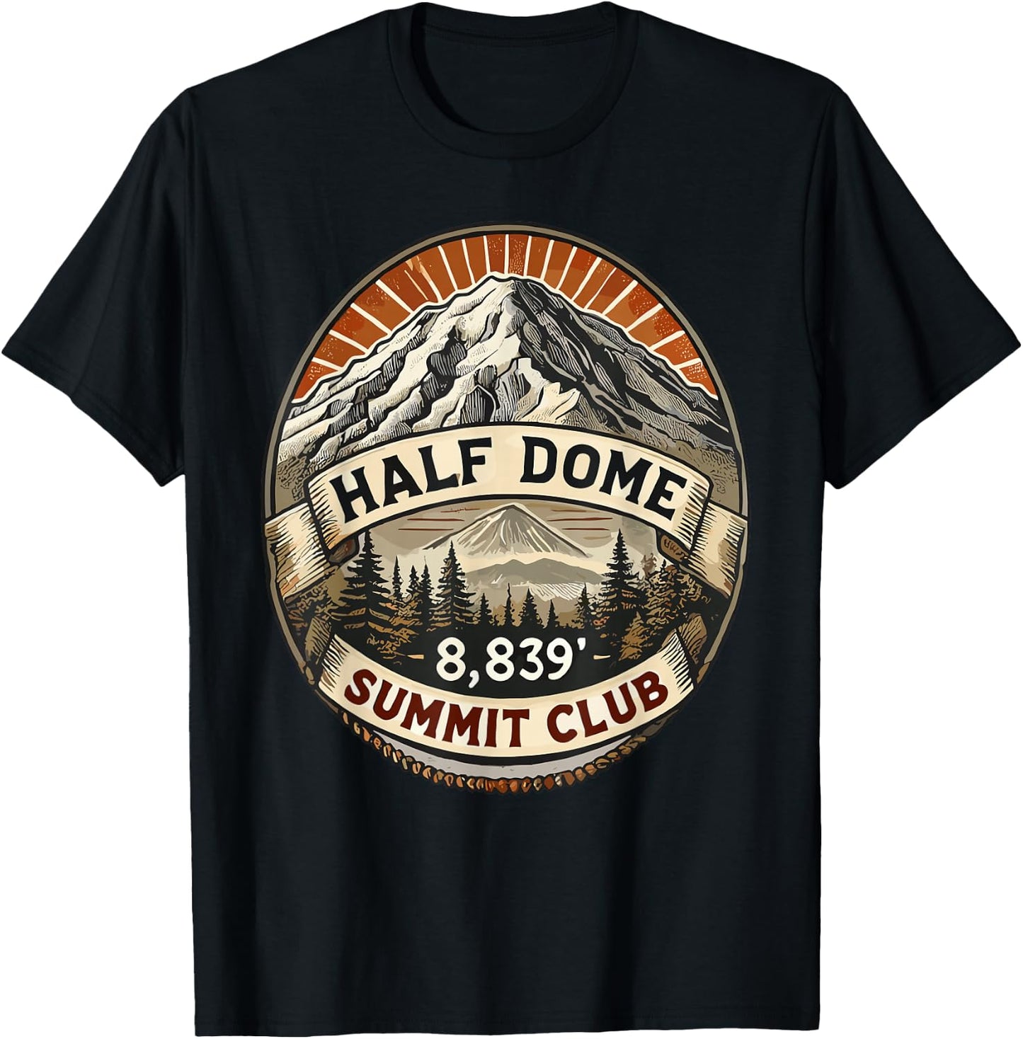 Half Dome Summit Club Shirt Hiking T-Shirt - T-Shirt | Black