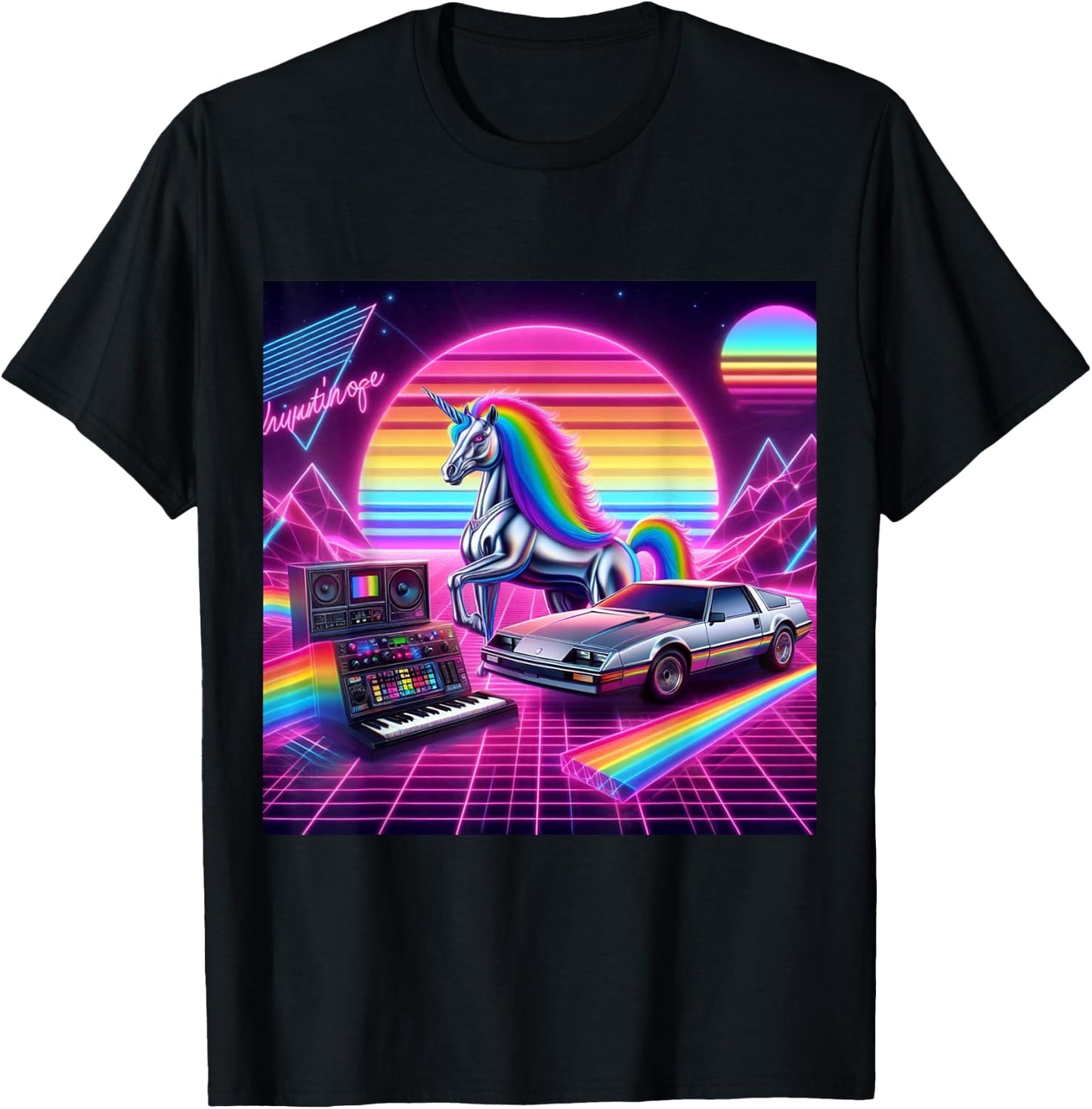 Ride the 80s Synth wave T-Shirt - T-Shirt | Black