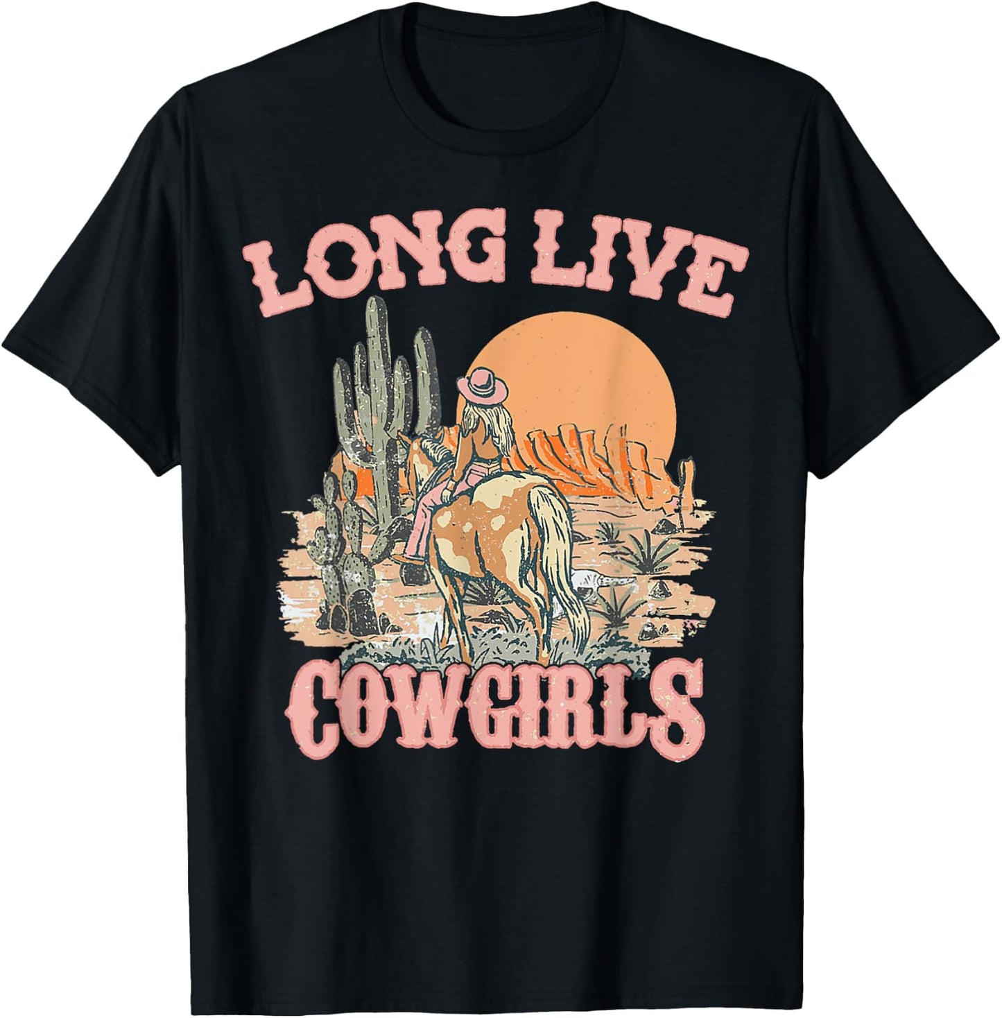 Long Live Howdy Rodeo Western Country Southern Cowgirls T-Shirt - T-Shirt | Black