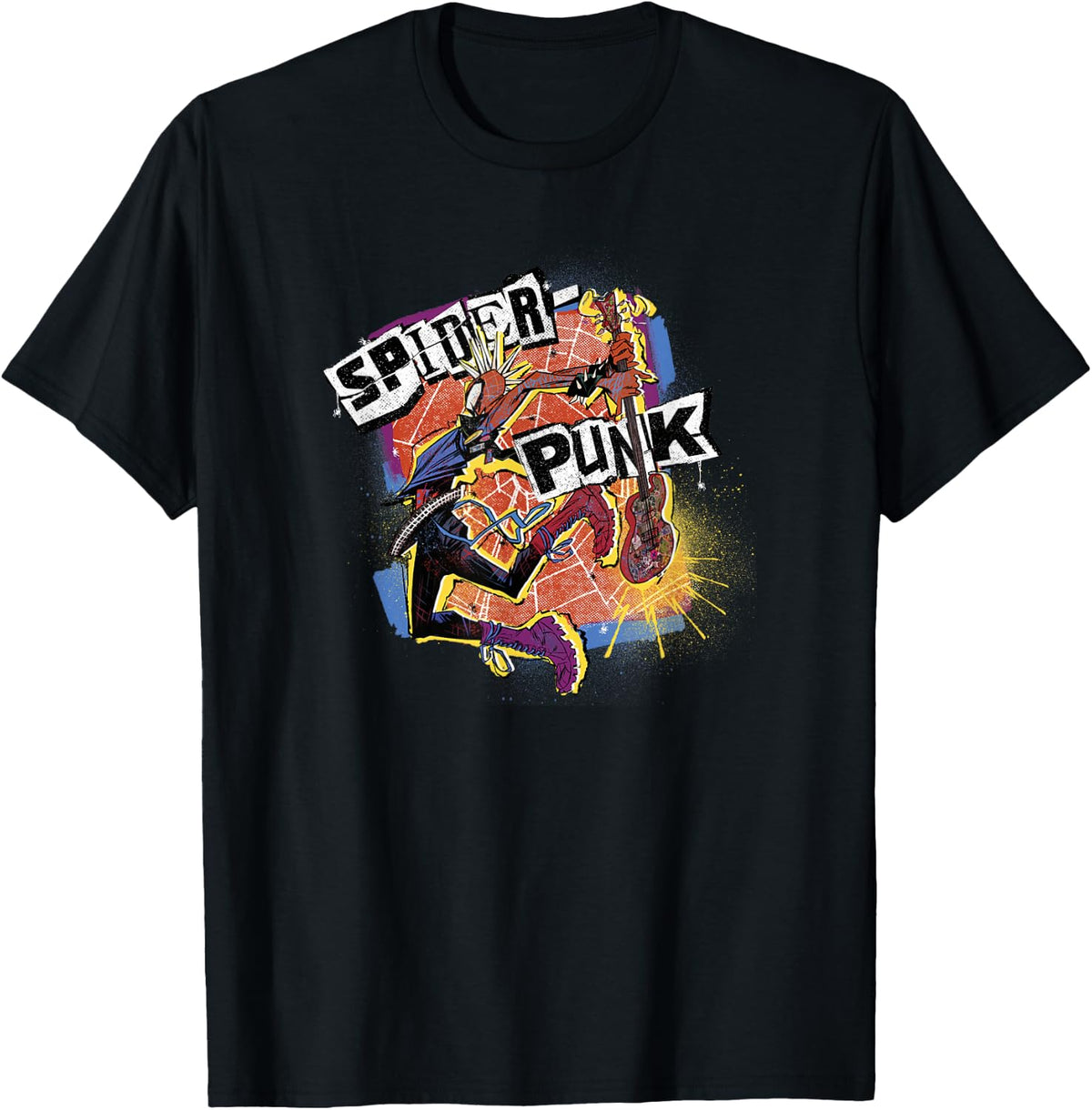 Marvel Spider-Man Across The Spider-Verse Part 1 Spider-Punk T-Shirt - T-Shirt | Black