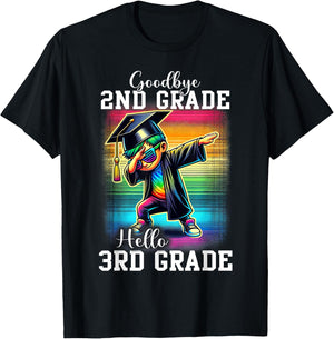 Goodbye 2nd Grade Hello 3rd Grade Dabbing Boy Colorful T-Shirt - T-Shirt | Black