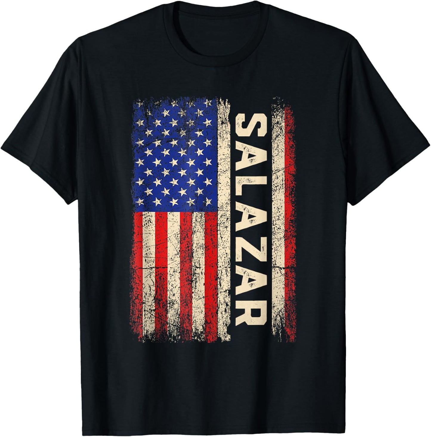 Salazar Last Name Shirt Salazar Name American Flag Kids Men T-Shirt - T-Shirt | Black