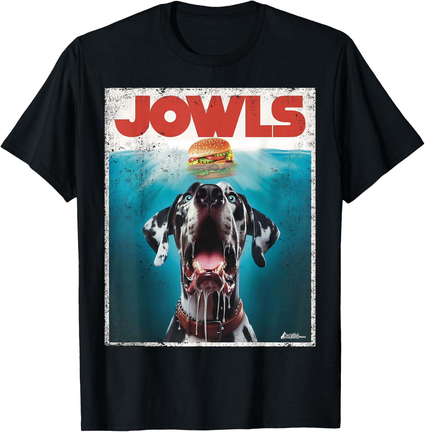 Great Dane Jowls, Paws Harlequin, Blue Eyes Dog Mom, Dog Dad T-Shirt - T-Shirt | Black