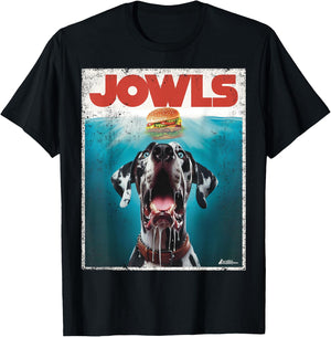 Great Dane Jowls, Paws Harlequin, Blue Eyes Dog Mom, Dog Dad T-Shirt - T-Shirt | Black