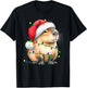 Capybara Wearing Santa Hat Christmas Capybara Lover Xmas Kid T-Shirt - T-Shirt | Black