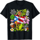Puerto Rico Boricua Coqui Frog Taino Sun Puerto Rican Flag T-Shirt - T-Shirt | Black