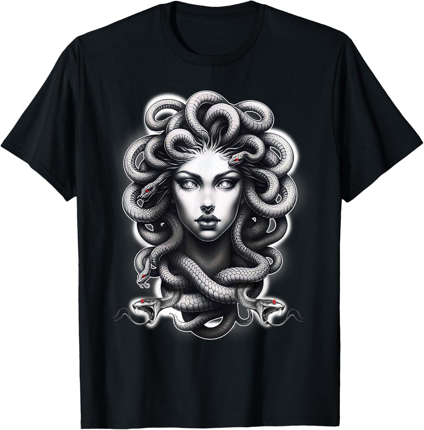 Lilith Medusa Serpent Cobra Snake Greek Mythology T-Shirt - T-Shirt | Black