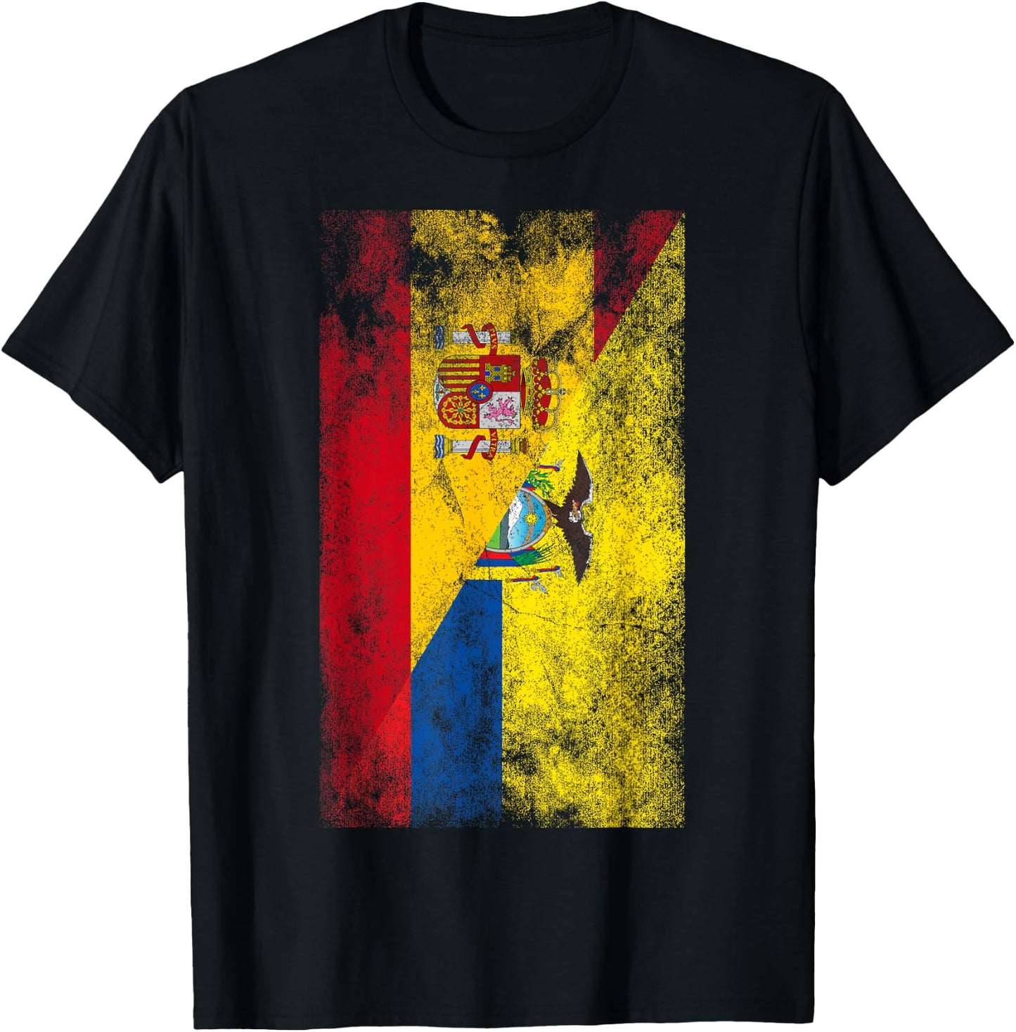 Spain & Ecuador Flags - Spanish Ecuadorian T-Shirt - T-Shirt | Black
