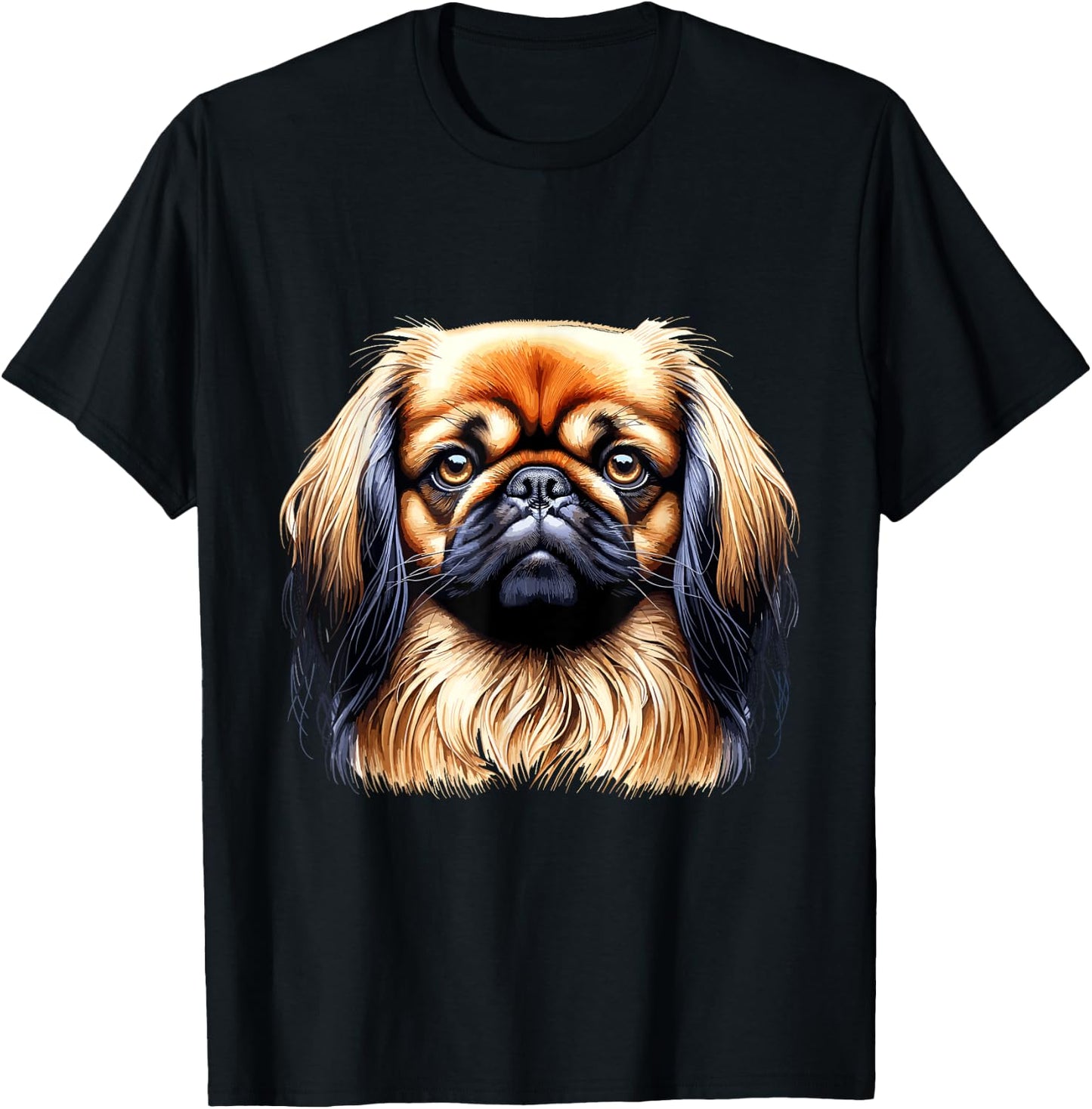 Dog Face - Pekingese Men Women Kids T-Shirt - T-Shirt | Black