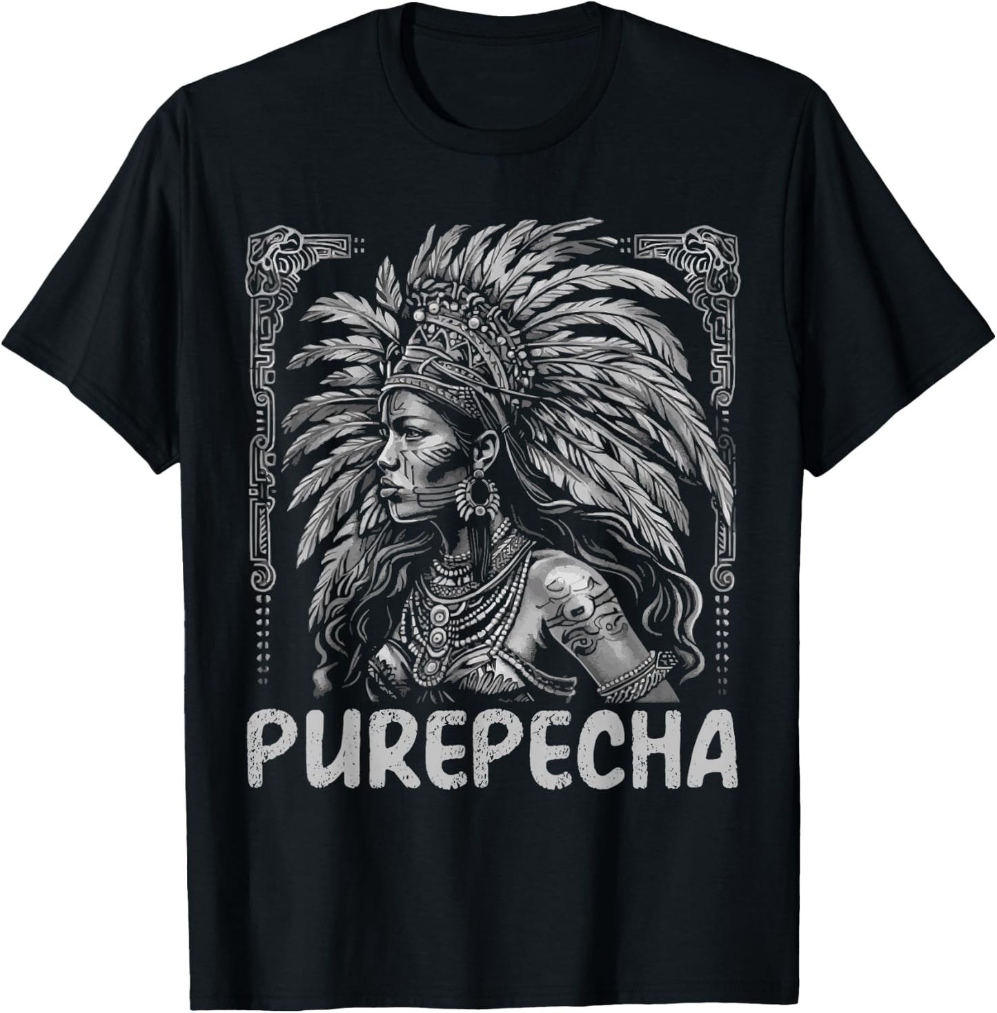 Indigenous People Mexico Native American Purepecha Tribe T-Shirt - T-Shirt | Black