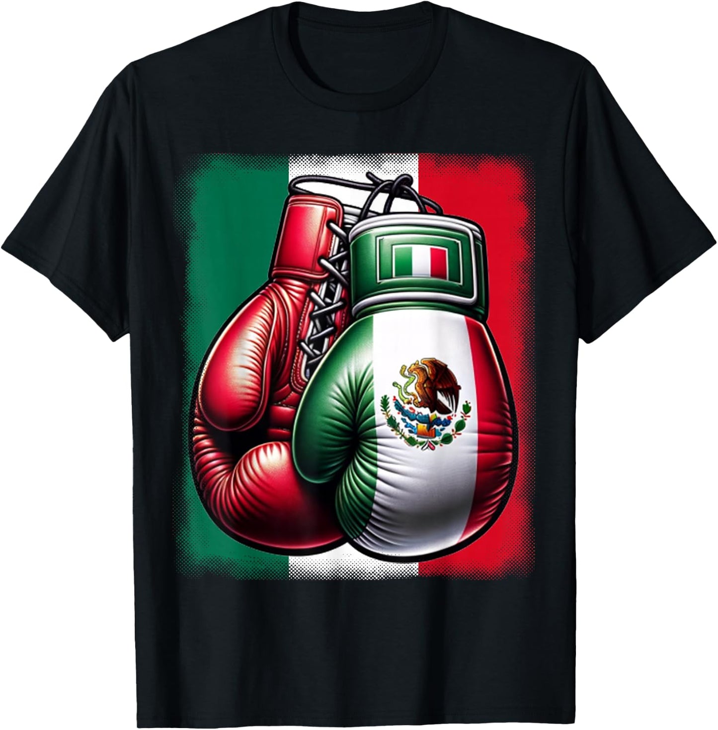 Boxing Mexico Funny Mexican Vintage Style Boxing Mexico T-Shirt - T-Shirt | Black