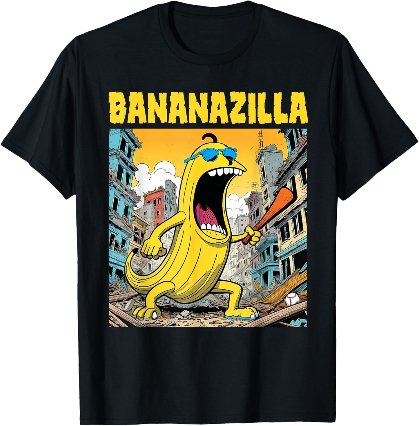 Bananazilla Banana Baseball Monster Bananas Kids Youth Boys T-Shirt - T-Shirt | Black