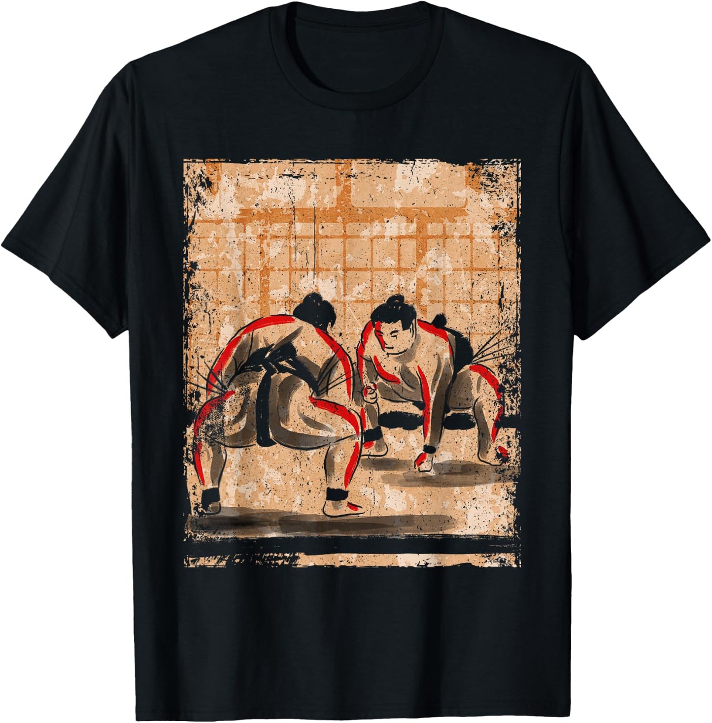 Japan Sumo ringer Japanese Art Retro T-Shirt - T-Shirt | Black