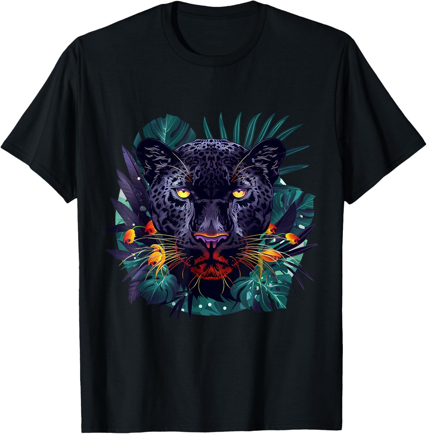Panther Drawing Panther Lover Portrait Nature Artwork T-Shirt - T-Shirt | Black