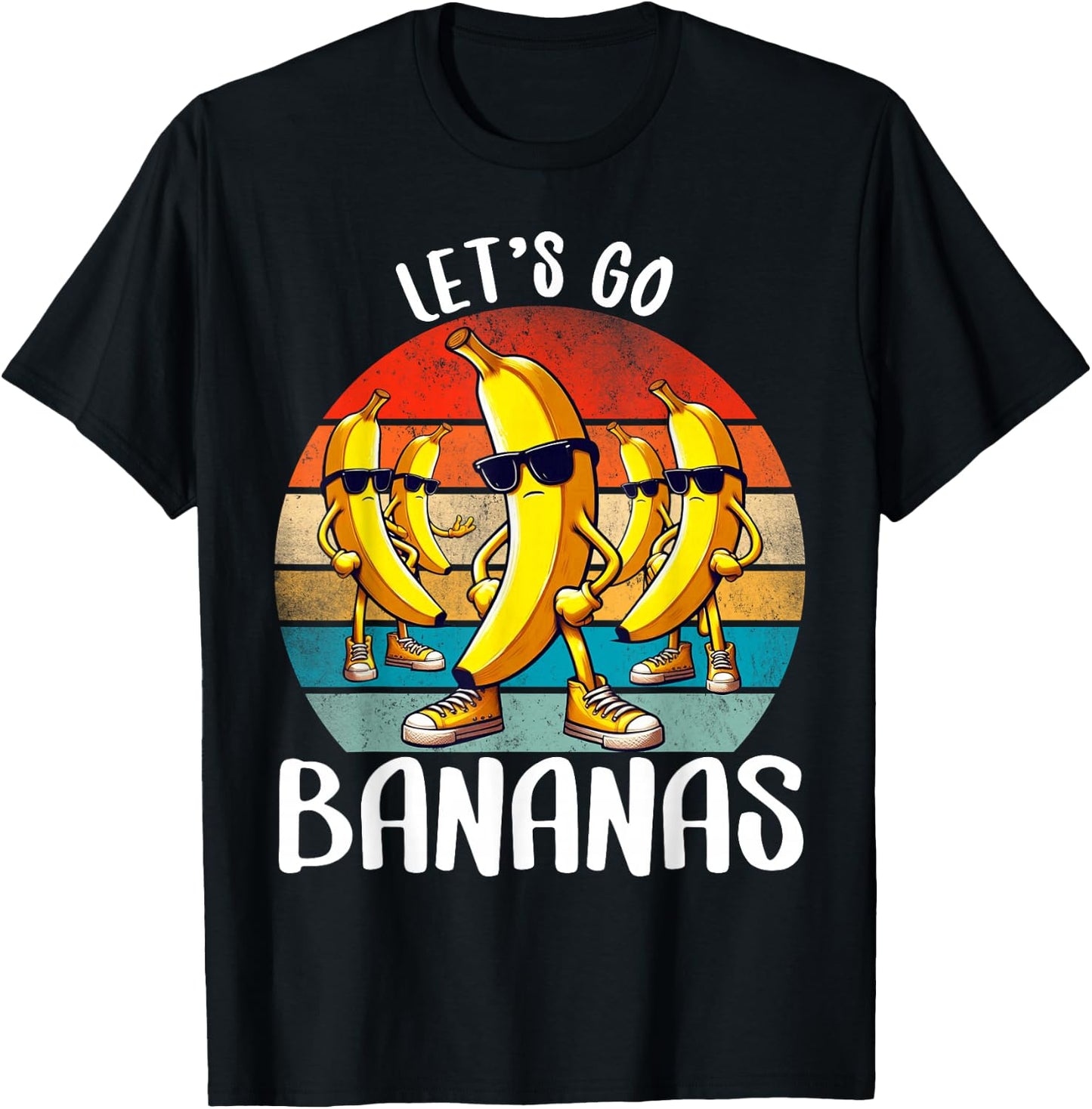 Funny Bananas Shirt Cute Banana Gifts Funny Lets go Bananas T-Shirt - T-Shirt | Black
