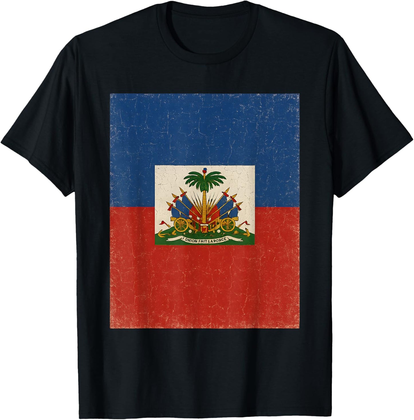 Haiti Haitian Flag Caribbean T-Shirt - T-Shirt | Black