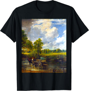 The Hay Wain John Constable Romanticism Landscape Art T-Shirt - T-Shirt | Black