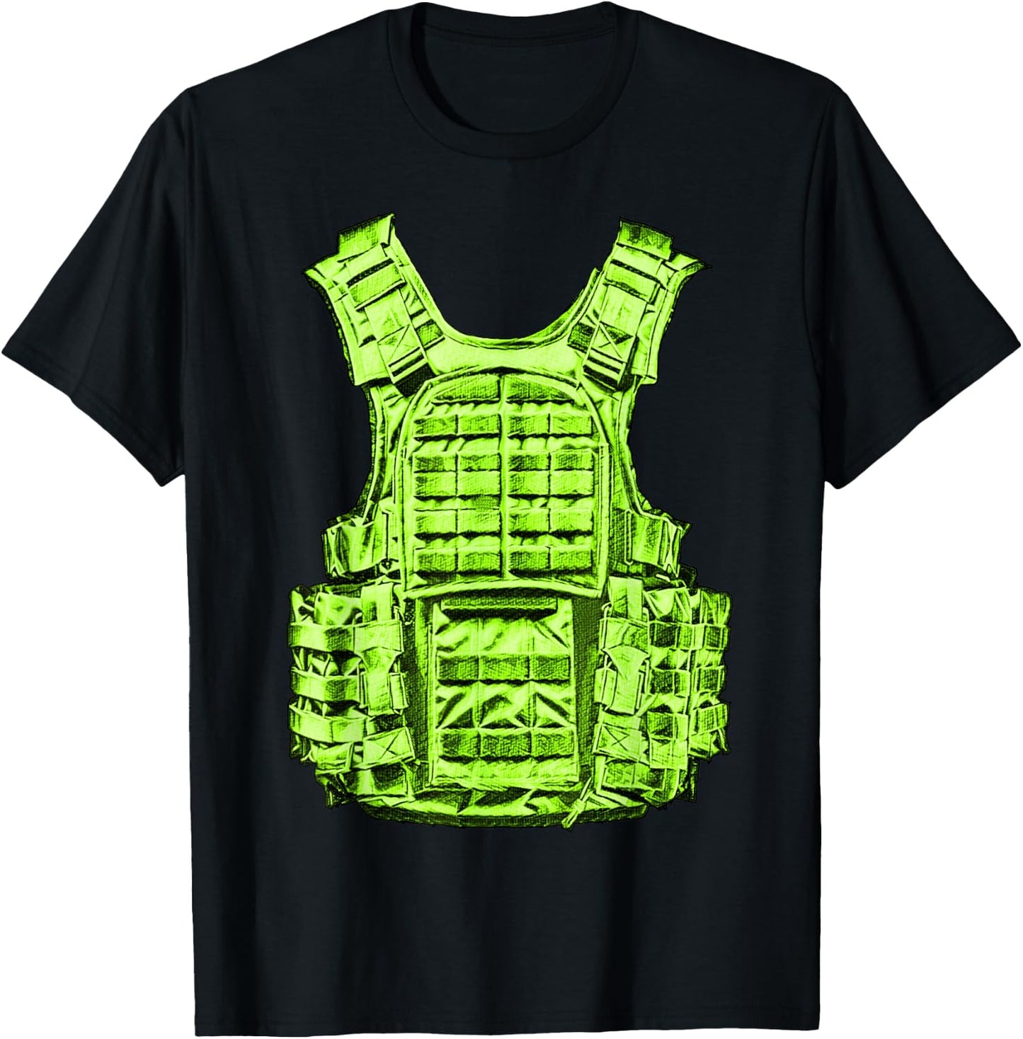 Green Staying Ready Green Color Graphic T-Shirt - T-Shirt | Black
