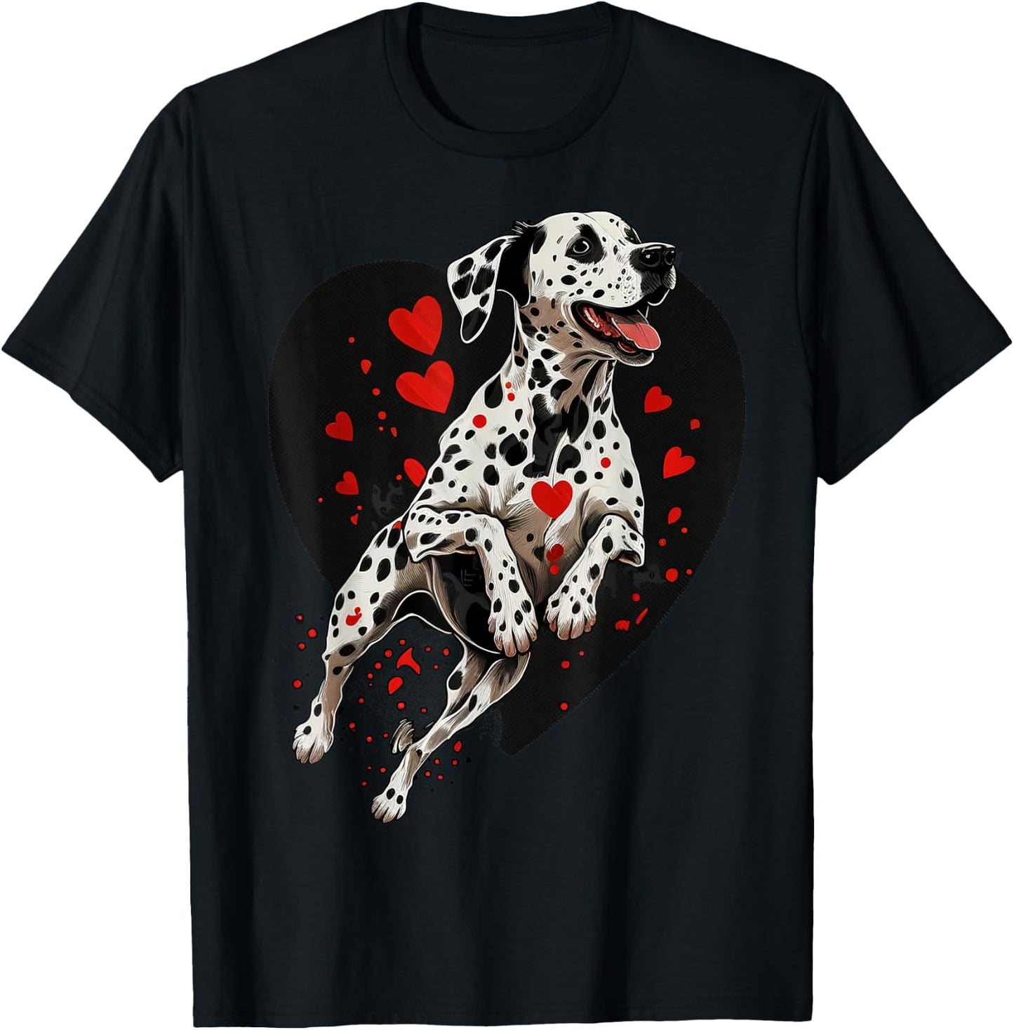 Dalmatian Love Heart for Valentines Day on Dalmatian Lover T-Shirt - T-Shirt | Black