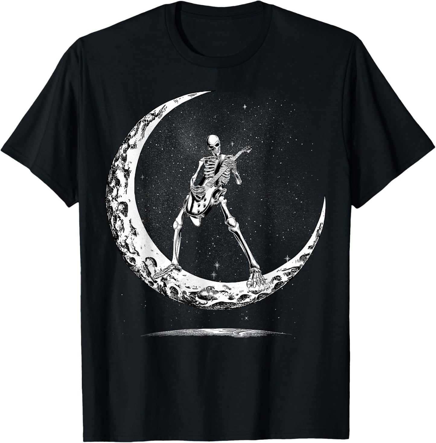 Skeleton Playing Guitar Rock And Roll Band Kids T-Shirt - T-Shirt | Black