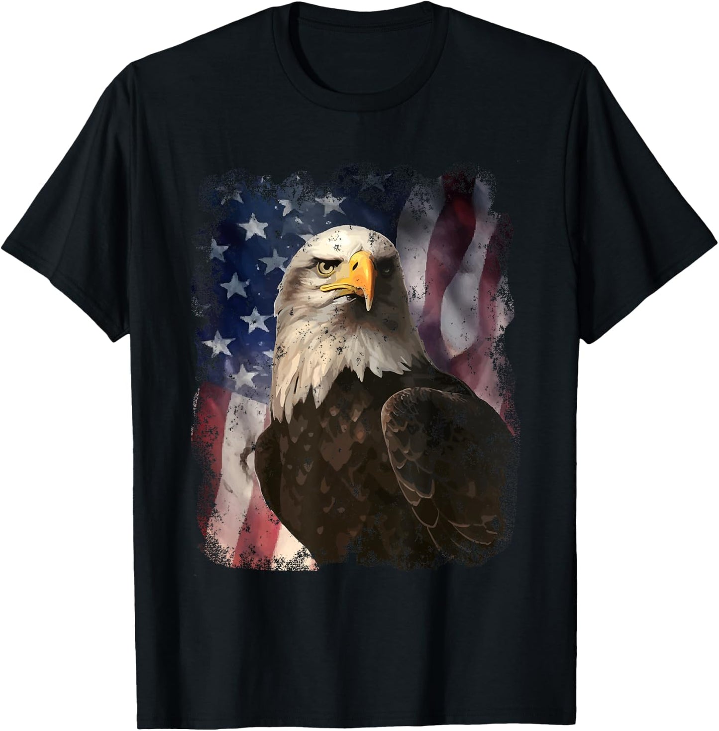 Patriotic Eagle 4th Of July USA American Flag T-Shirt - T-Shirt | Black