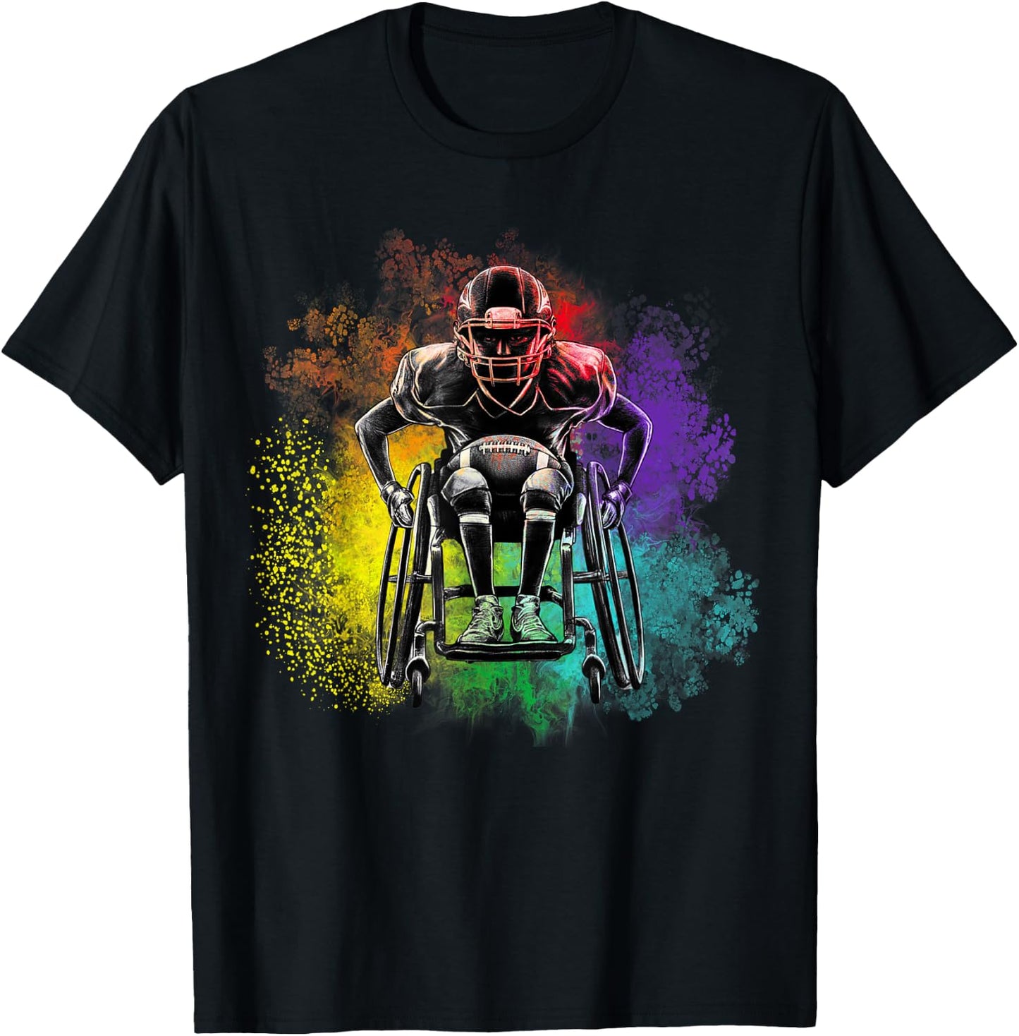 Football Wheelchair T-Shirt - T-Shirt | Black