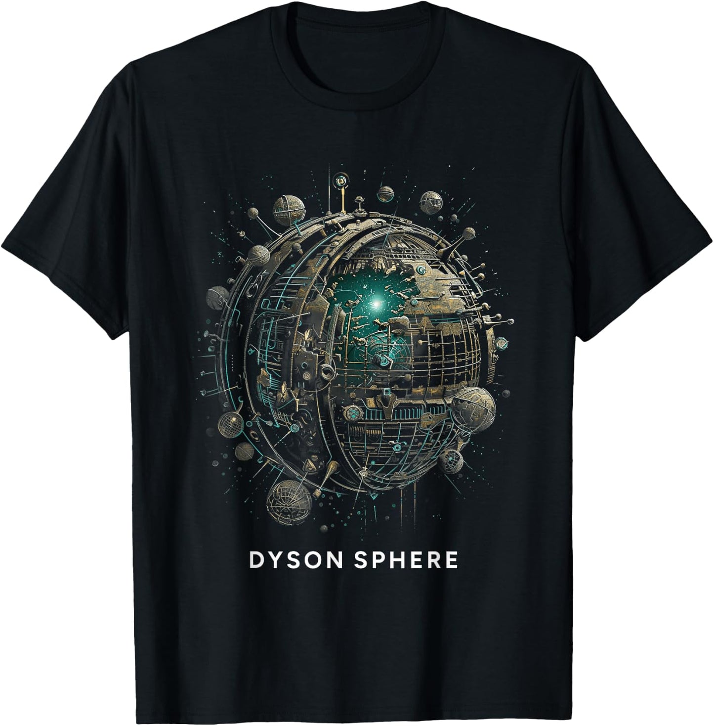 Dyson Sphere Scientific Galactic Megastructure Aliens T-Shirt - T-Shirt | Black