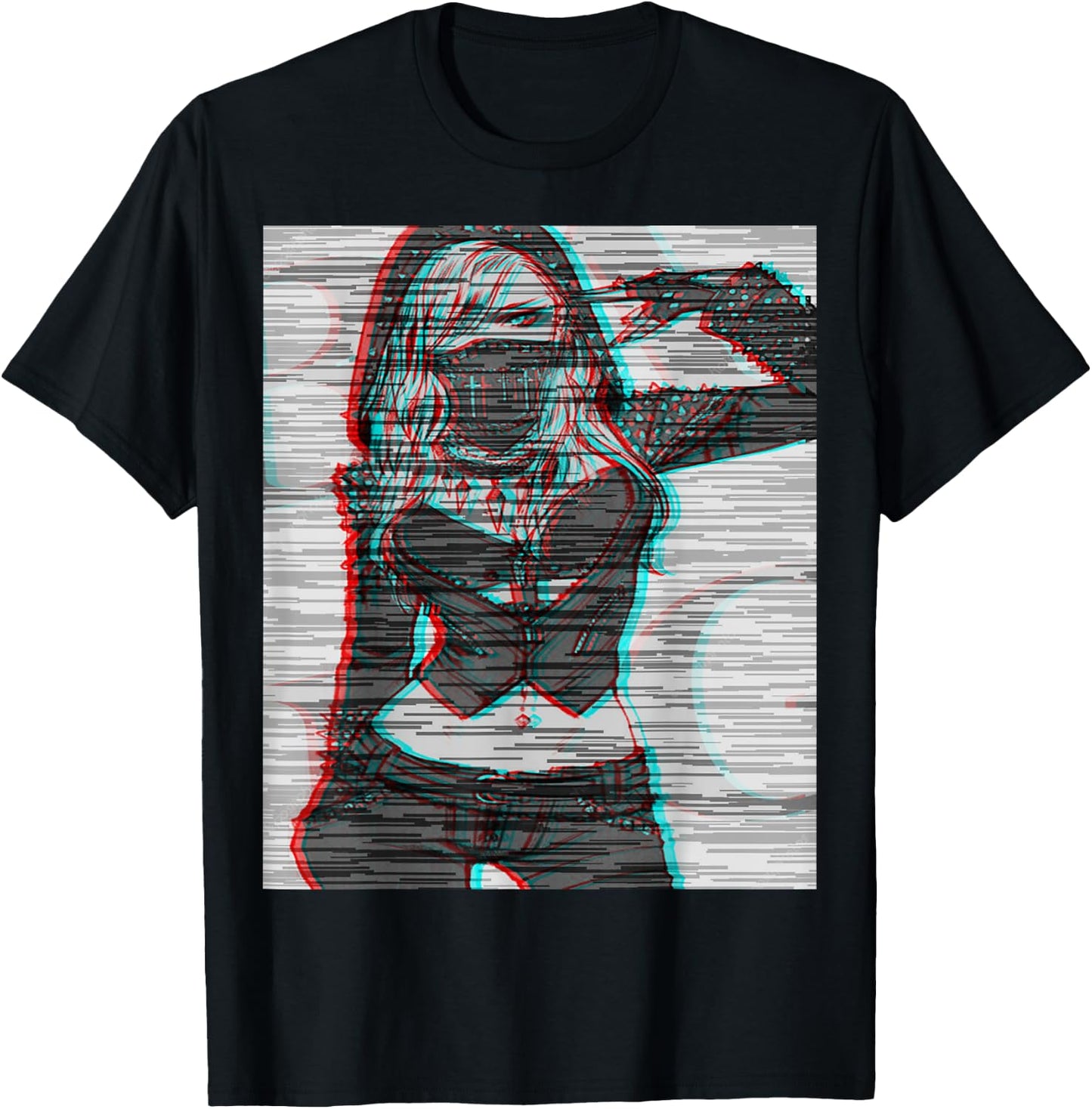 Gangsta glitch cyber assassin t shirt T-Shirt - T-Shirt | Black