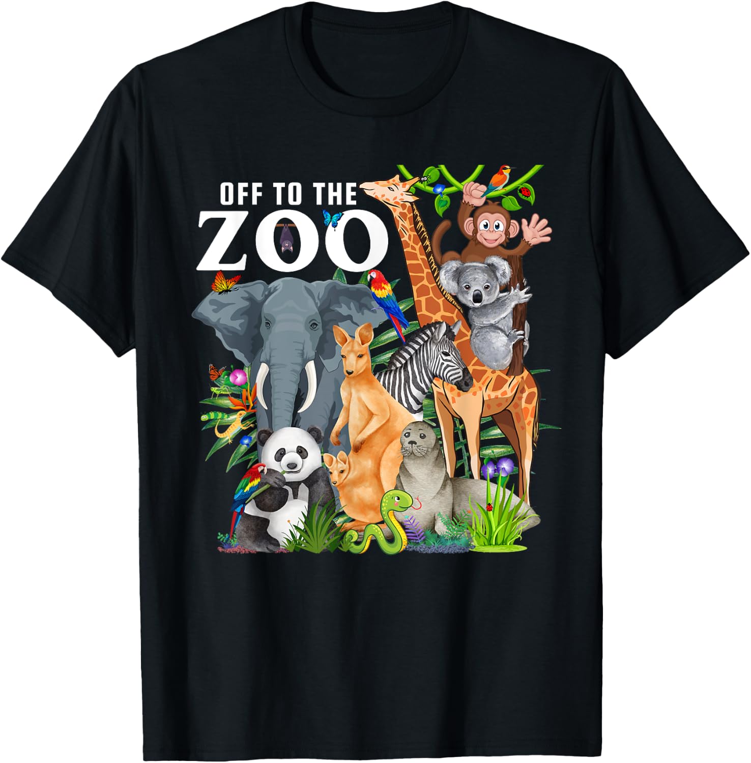 Zoo Animals Safari Party A Day At The Zoo Safari Zoo Animal T-Shirt - T-Shirt | Black