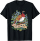 Alaska Willow Ptarmigan Bird and Forget-Me-Not Flower T-Shirt - T-Shirt | Black