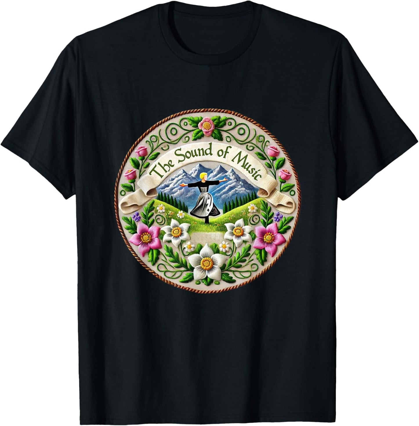 Nature Alps Mountains Singing Theatre Sound Of Music Musical T-Shirt - T-Shirt | Black