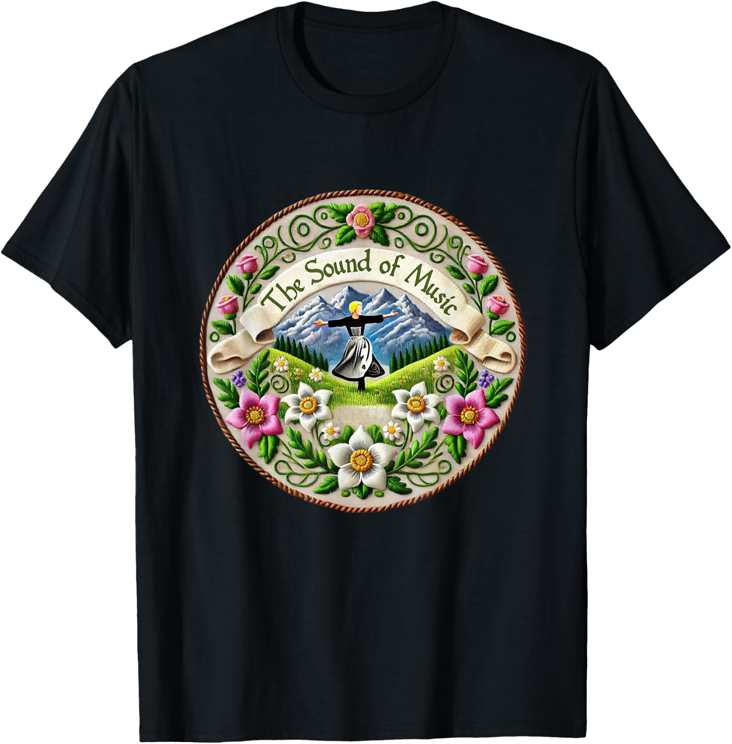 Nature Alps Mountains Singing Theatre Sound Of Music Musical T-Shirt - T-Shirt | Black